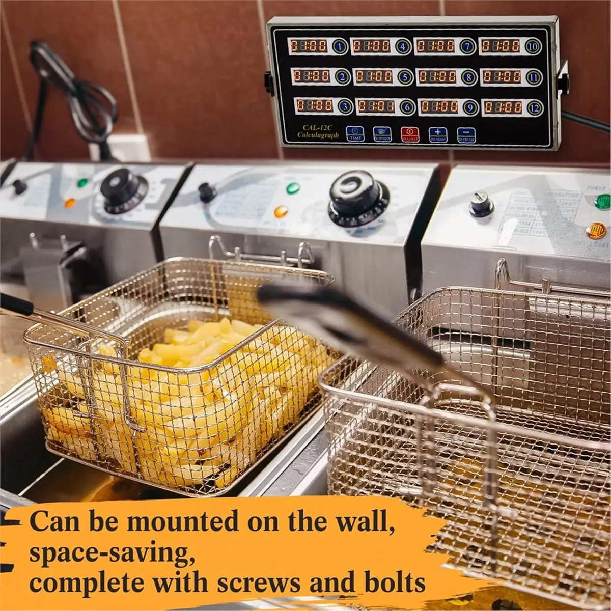 

12-канальный цифровой кухонный таймер, коммерческий таймер для приготовления пищи с громкой сигнализацией, большой ЖК-дисплей, для ресторанов, вилка европейского стандарта