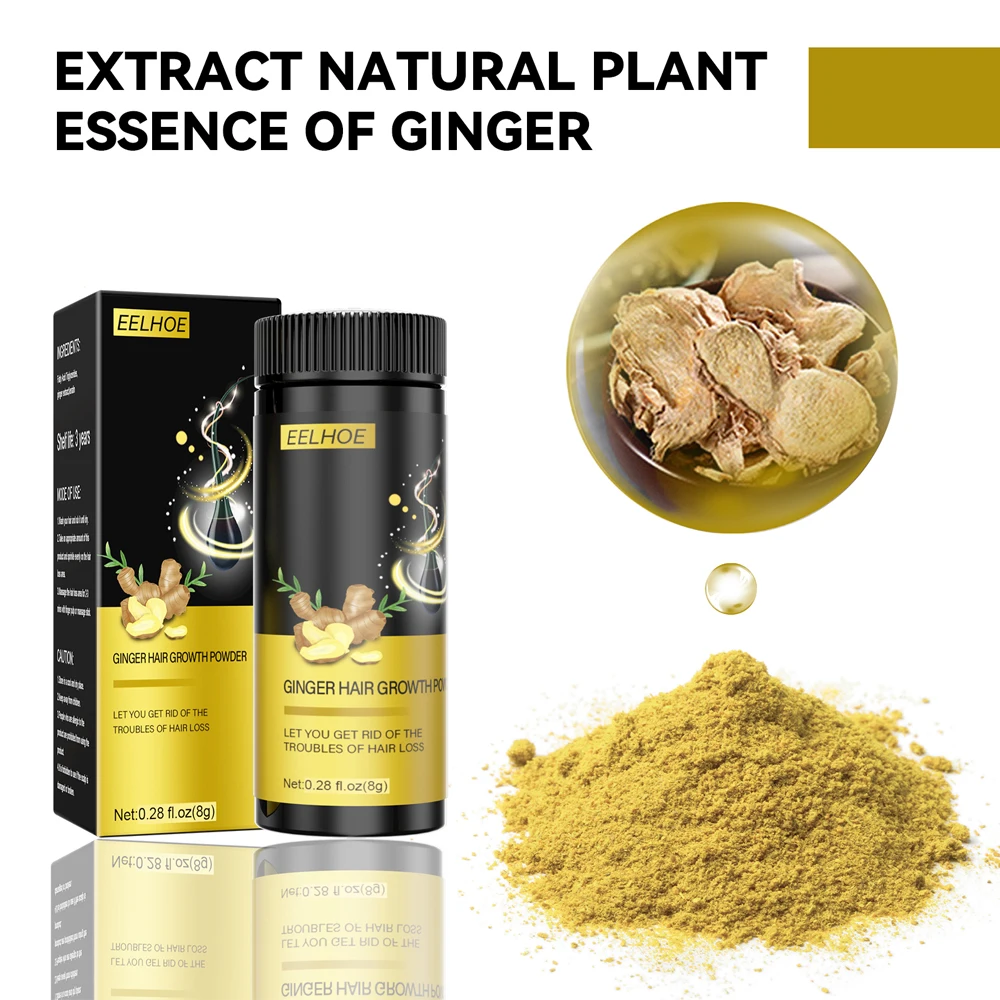 8g Ginger Hair Growth Powder Nourishes and Strengthens Anti-Breakage Promotes Metabolism Blood Circulation Thicken