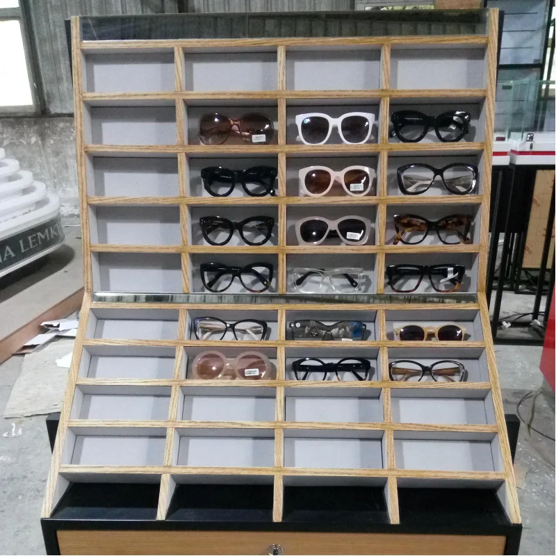 

На заказ. Высококачественная настенная деревянная витрина для очков ACryl, подставка для солнцезащитных очков, светодиодная подсветка, оптимальная мебель для магазина Showroo
