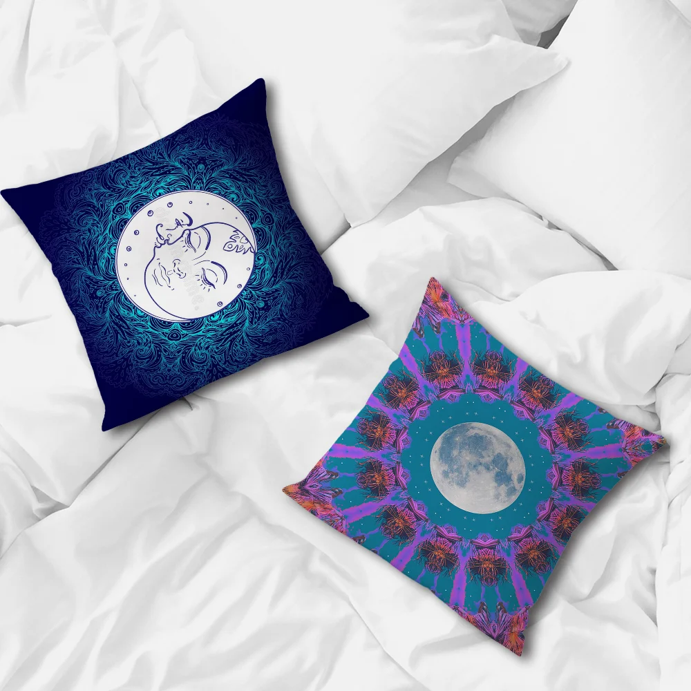 Psychedelic Sun Moon Mandala pillow cover Sofa living Printing Decoration Room Home Office Coffee Shop Car Nordic Simplicity C