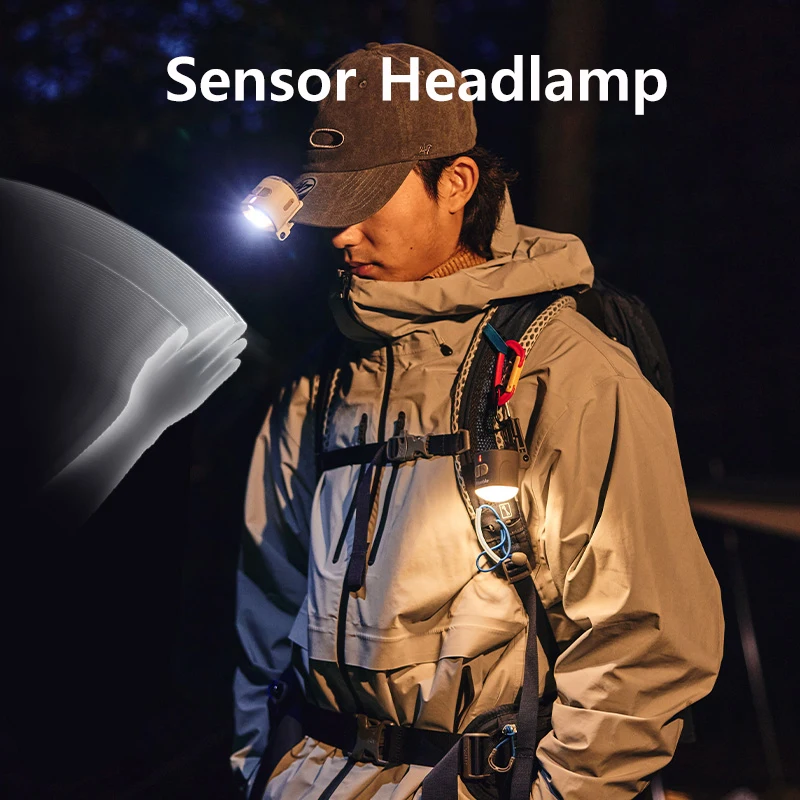 Naturehike Sensor Headlamp Outdoor Rechargeable Night Running Floodlight Fishing Headlight Waterproof Camping Atmosphere Light