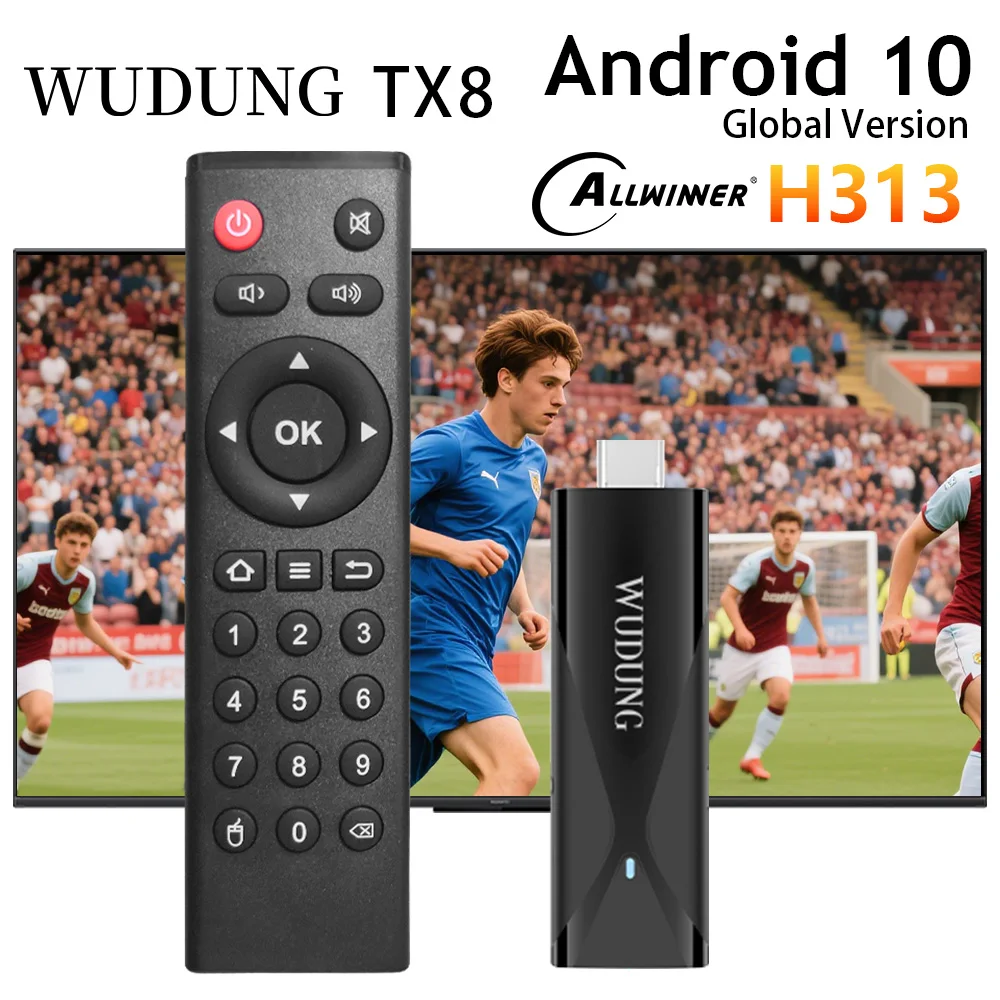 WUDUNG TX8 Smart TV Box Android 10 MINI TV Stick Allwinner H313 2GB 16GB 2,4G WIFI 4K TV Dongle decodificador