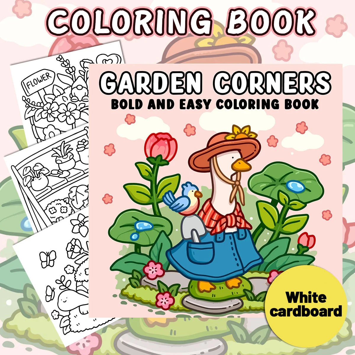Garden Adventures Coloring Books, Lively Scenes, Easy Coloring, For Home Parent - Child DIY, Relax, Unwind, Boost Creativity