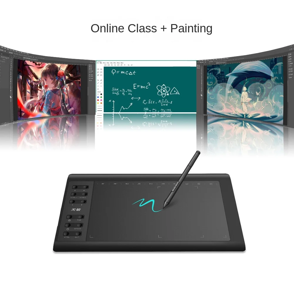 

Graphics Tablet - Compatible with Phone & PC, Pressure-Sensitive for Online Class, Handwriting & Art Creation