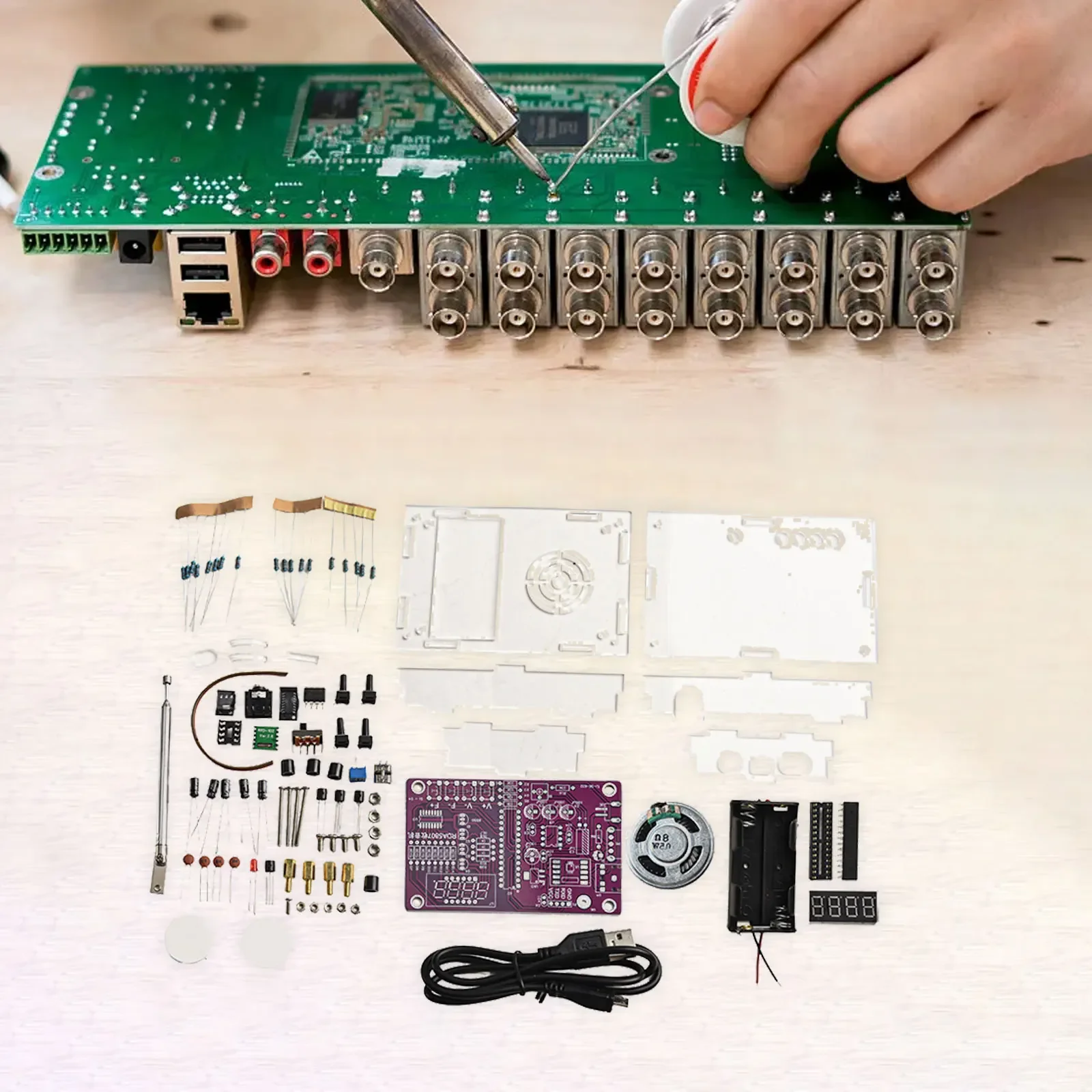 For FM Radio DIY Soldering Kit HU-017A With RDA5807S Chip 87-108MHz Receiver Electronic Practice Set For Beginners