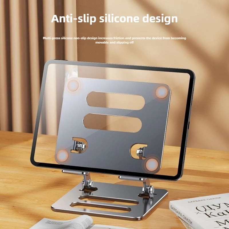 Multi Angle Adjustment Tablet Bracket Dual Axis Support All Metal Computer Bracket Portable Folding Adjustment Drama Chaser