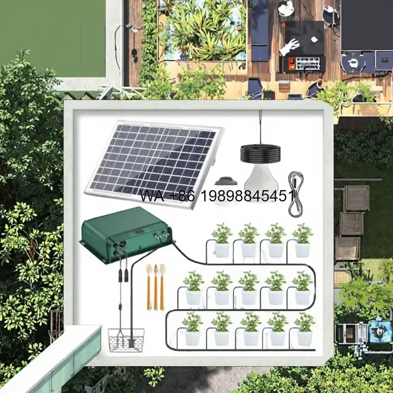 Wmwmnu for Automatic Indoor Garden Solar Irrigation System Self Dripping Micro Water Drip Kit Plastic Hose Balcony Plant