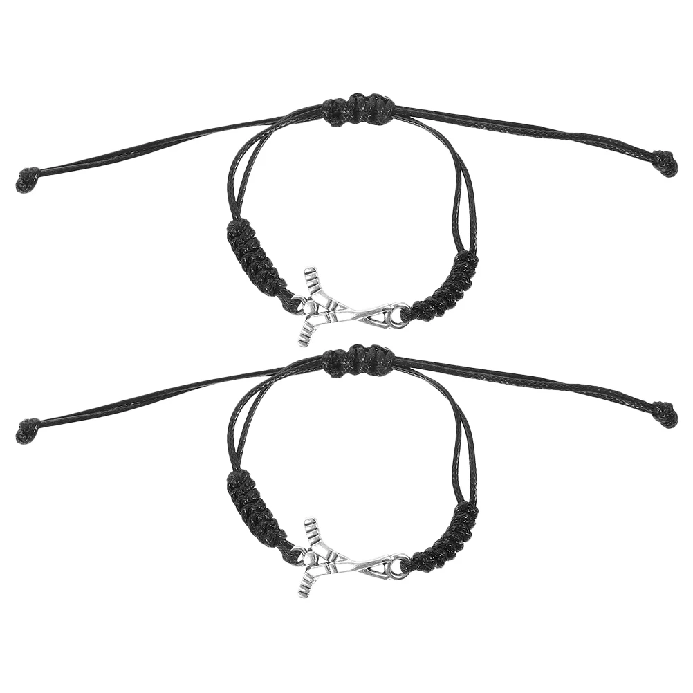

2pcs Party Bracelets Unique Handwoven Sports Fan Wristbands Adjustable Durable Fitness Accessories For Men Women Kids Slap