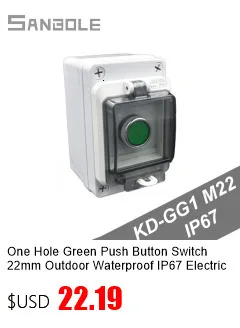 M22 Im Freien Wasserdichte IP67 Push Button Switch Box Notfall Stop Control Verteilung Rot 10A Schraube Installation – Detail 1