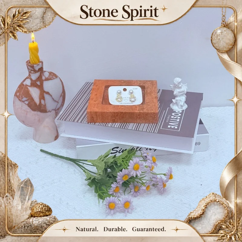 【Natural】Nordic Minimalist Marble Storage Box & Scented Candle Tray Decorative Ornament for Homestay Model Room