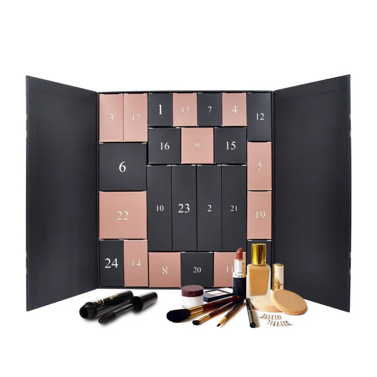 

customized. custom. Custom Gift Woman 24 Days Countdown Cosmetic Makeup Beauty Empty Paper Christmas Advent Calendar Box with Dr