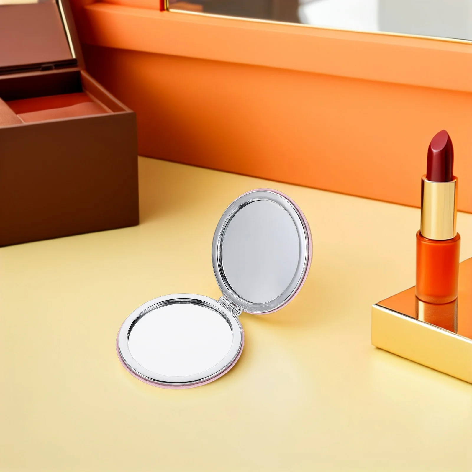5Pcs Portable Folding Mirror Compact Round Double-Sided High-Definition for Travel Purse Office Makeup Touchups