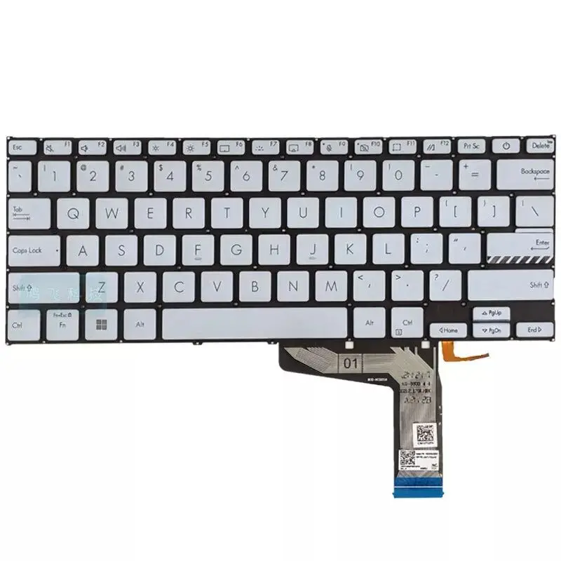 Imagem -02 - Teclado Prateado para Asus Adol14z X1403va M1402 D1402 F1402 M1403 us Retroiluminado