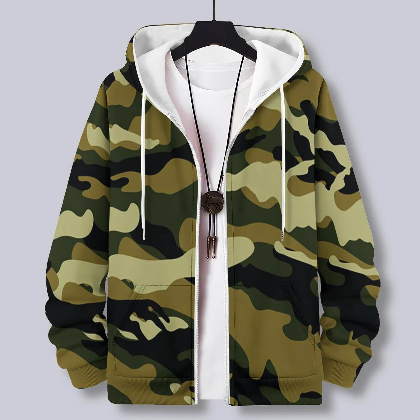 MSIEESO Men Zipper Hoodie Multicolor Camouflage Pattern Printed Hoodie Casual Male Hooded Sweatshirt Women Pullover Zipper Coat