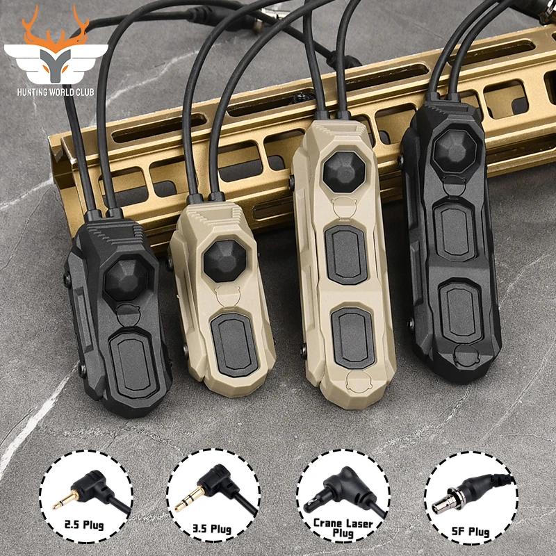 WADSN Tactical UN AXON Remote Wire Control Dual Function Pressure Switch Flashlight PEQ NGAL Laser Button SF/2.5/3.5/Crane Plug