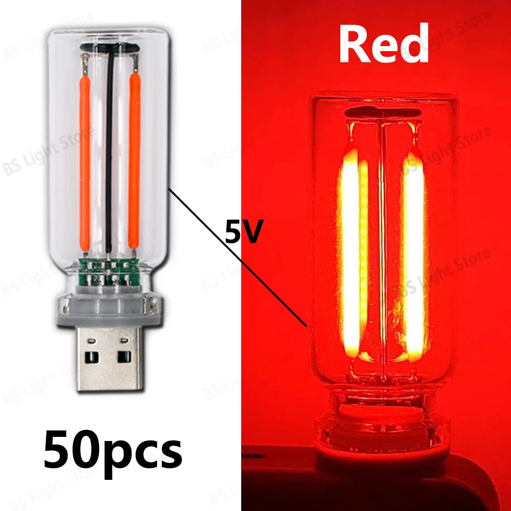 Imagem -05 - Retrô Edison Escurecimento Lâmpada Fonte de Luz Usb Interface de Energia Móvel Luz Noturna Banco de Potência Laptop 50 Peças 0.3w 5v