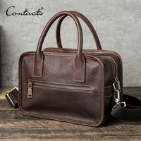 CONTACT'S Genuine Leather Men Tote Bags Sling Shoulder Bags Crossbody Bag Luxury Designer Handbags Men's Bag for 8.3 iPad Mini