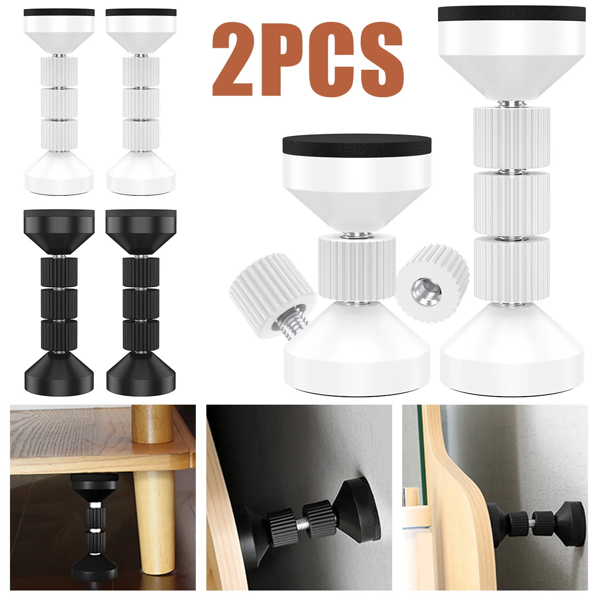 

2 шт. инструмент для защиты от встряхивания рамы кровати Регулируемый резьбовой фиксатор для изголовья кровати предотвращает ослабление Тихая подставка для кровати против встряхивания