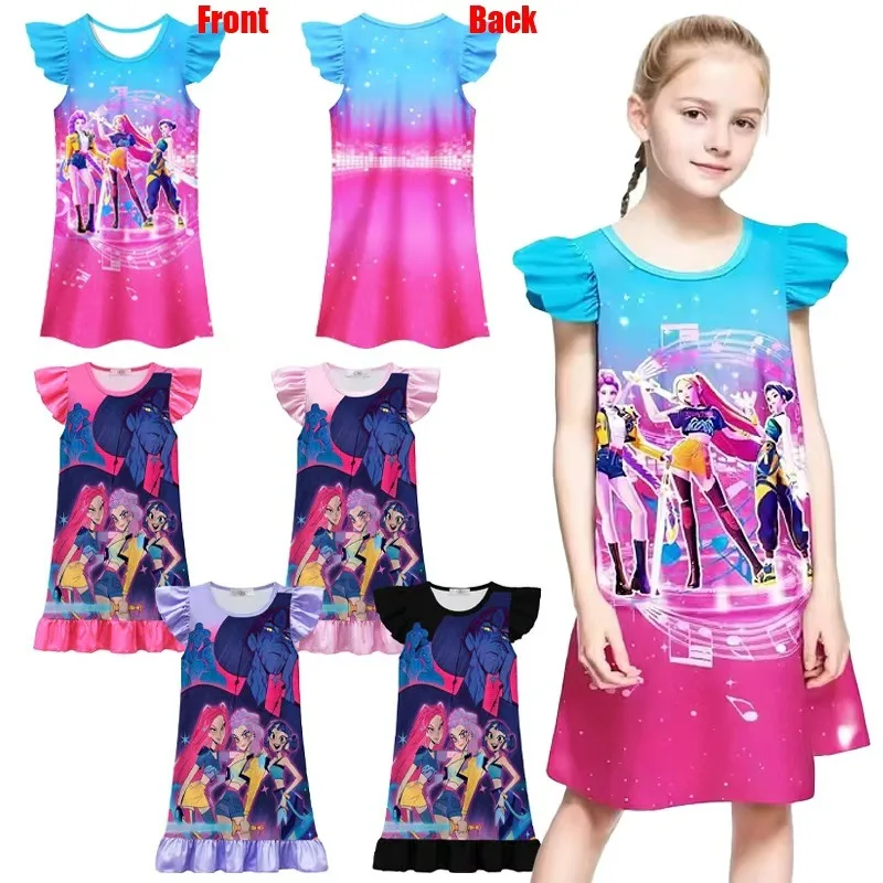فستان Kpop Demon Hunters التنكري للأطفال - نمط Huntrix Rumi Mira Zoey، للفتيات الصغيرات، مثالي للكرنفال والحفلات #1