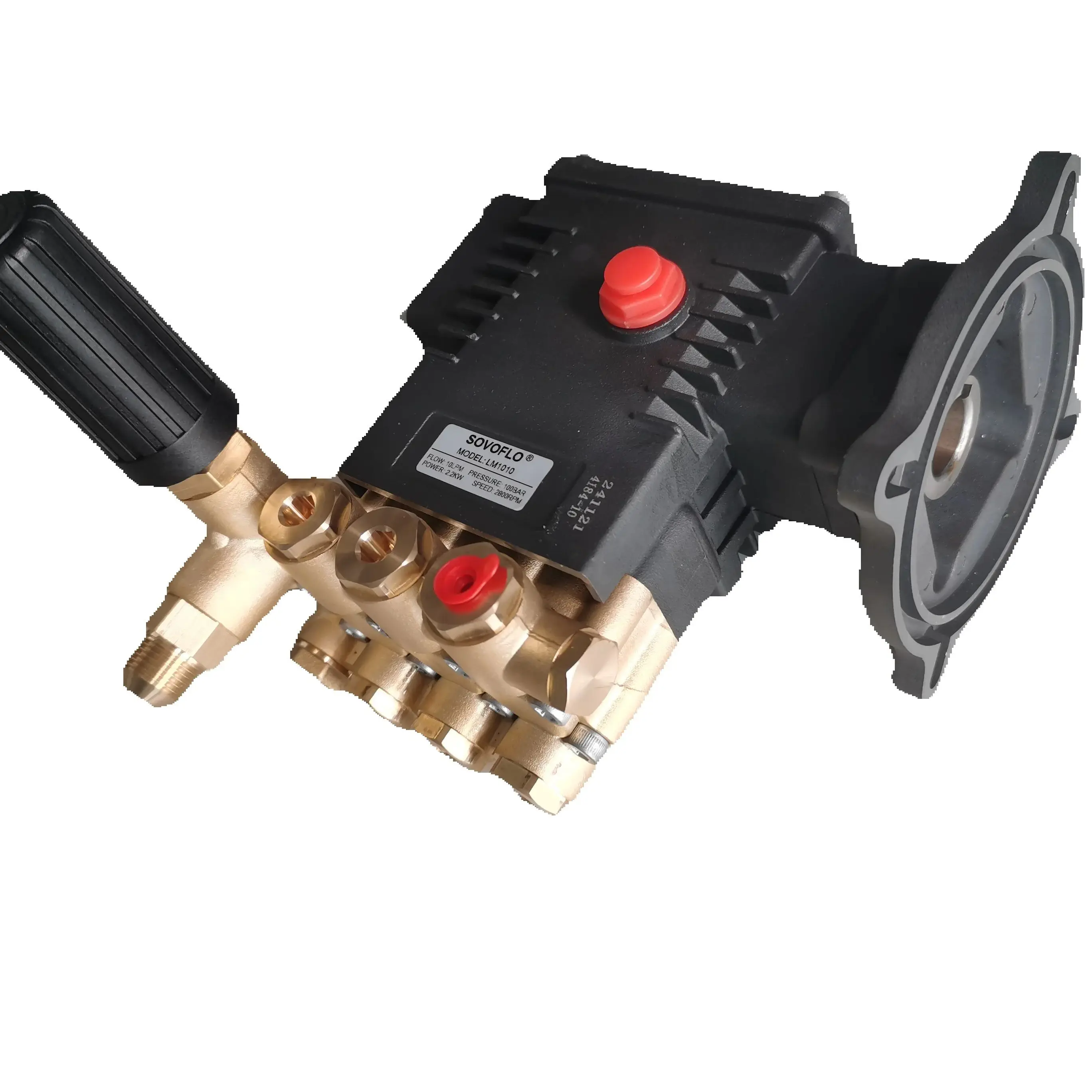 Washing Machine Pump LMV Brass Triplex Plunger Pump 100Bar 2-12LPM Ceramic Piston Pump for Motor/Oil fuel Engine Pressure Washer