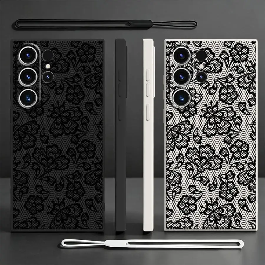 Phone Cover Case for Samsung Galaxy S26 S24 Ultra S22 S21 Plus S23 Note 20 10 Ultra S20 FE S25 Edge Retro Floral Gothic