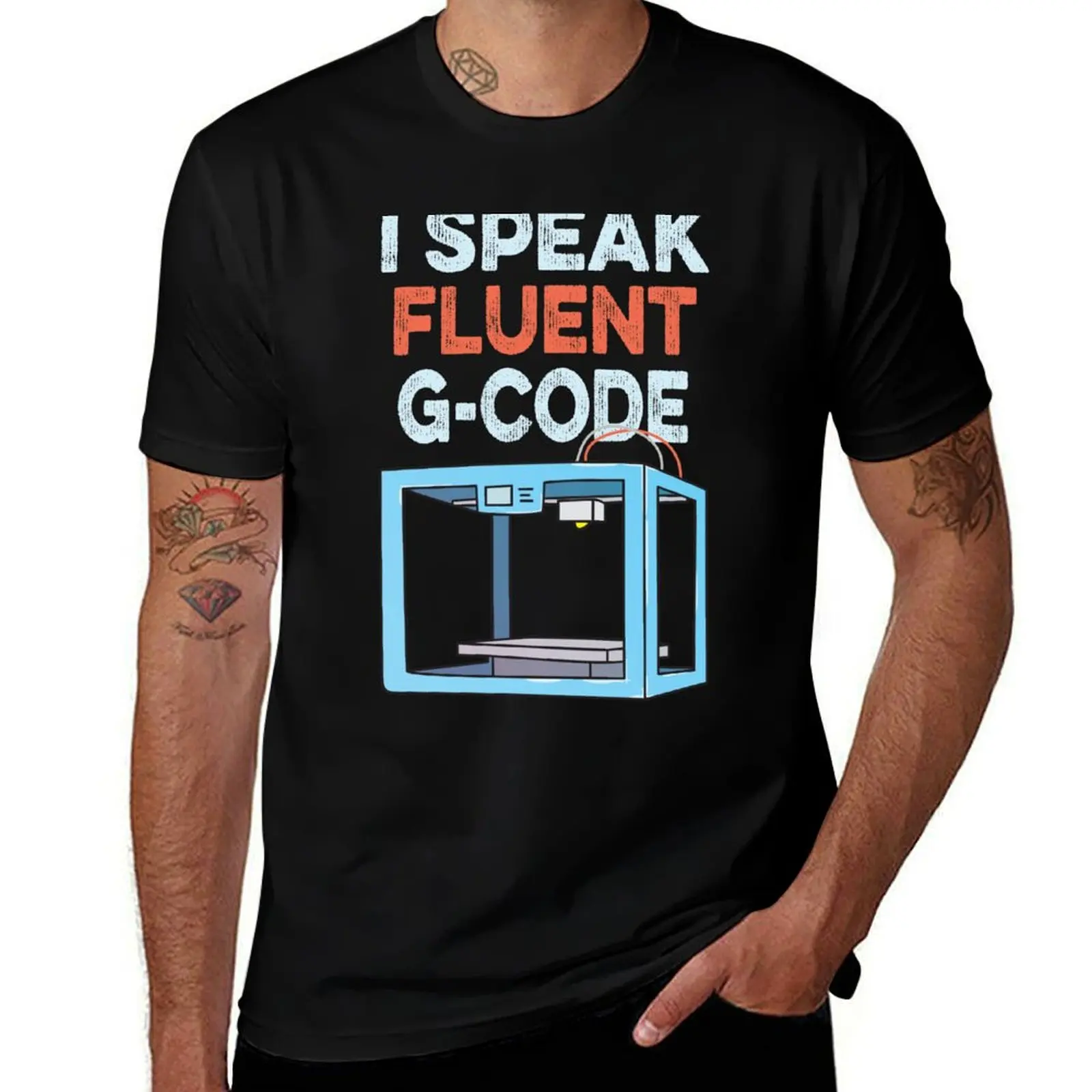 Funny CNC Machinist 3d Printer Cartoon T-Shirt man t shirts high quality luxury brand T-Shirt