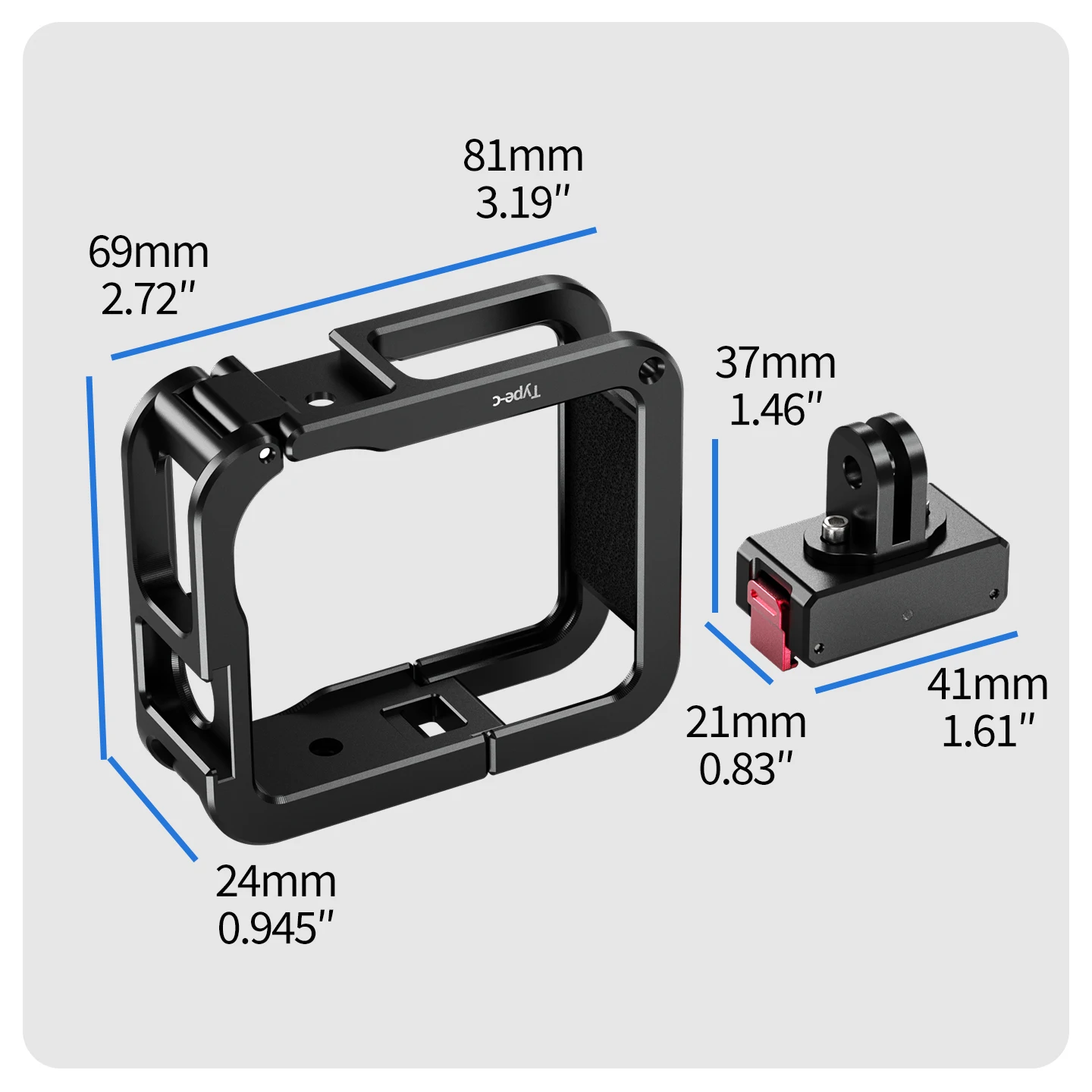 Aufladbarer magnetischer Kamerakäfig-Stativadapter für DJI Osmo Nano Kamera, Selfie-Stick, Fahrrad-Rucksackhalterung für Mikrofon- und Lichterweiterung – Detail 24