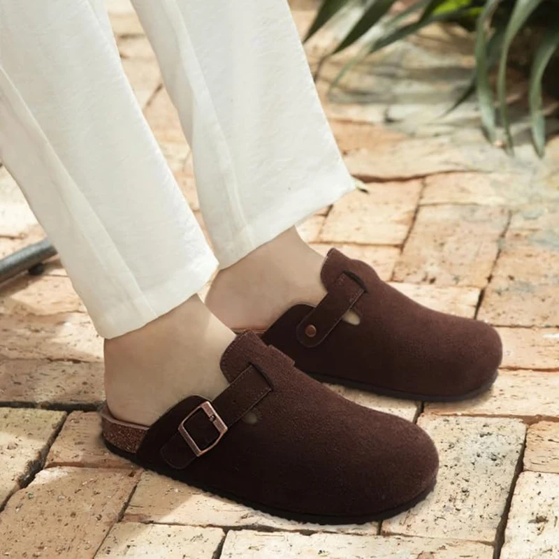 Comwarm New Classic Clogs For Women Men Suede Mules Slippers Fashion Potato Shoes Outdoor Cork Insole Sandals With Arch Support