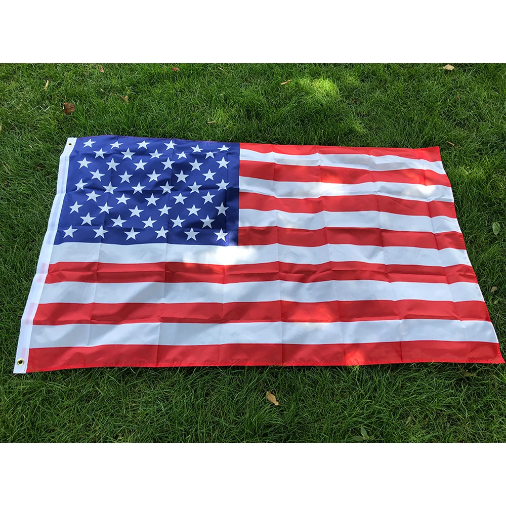 us flag 90X150CM High Quality Double Sided Printed Polyester stars and stripes united states us usa american flag for decoration