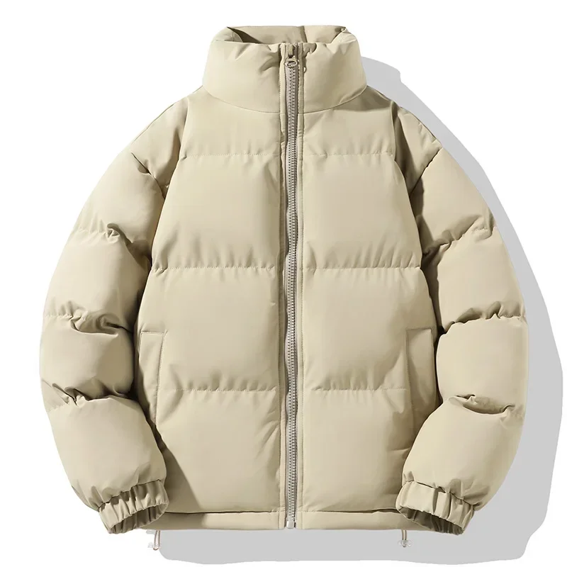 2024 Winter jacke Herren Damen lässig All-Match einfarbig locker Stehkragen warm Parka koreanischen Stil Straße kurzen männlichen Mantel