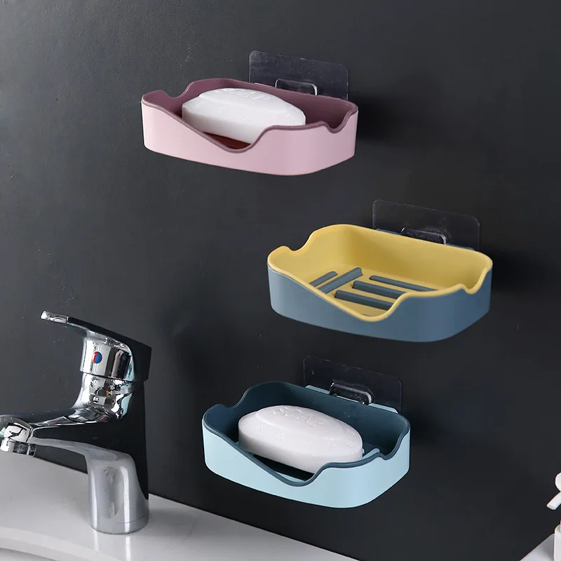 

Double Layer Soap Box Bathroom Soap Storage Container Wall-mounted Drain Soap Dish Holder Shower Accessorie