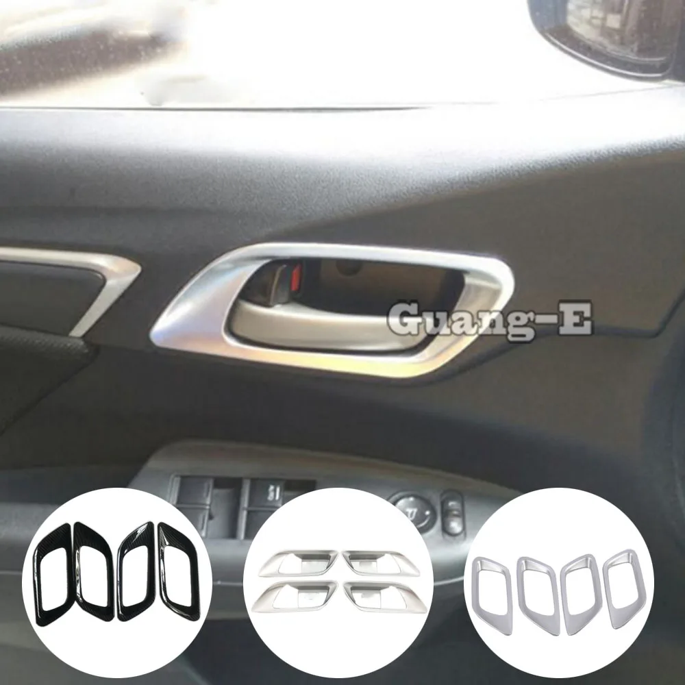 

For Honda Fit Jazz 2017 2018 2019 Car Styling Cover Sticker Trim Door Inner Handle Bowl Armrest Frame Lamp 4pcs