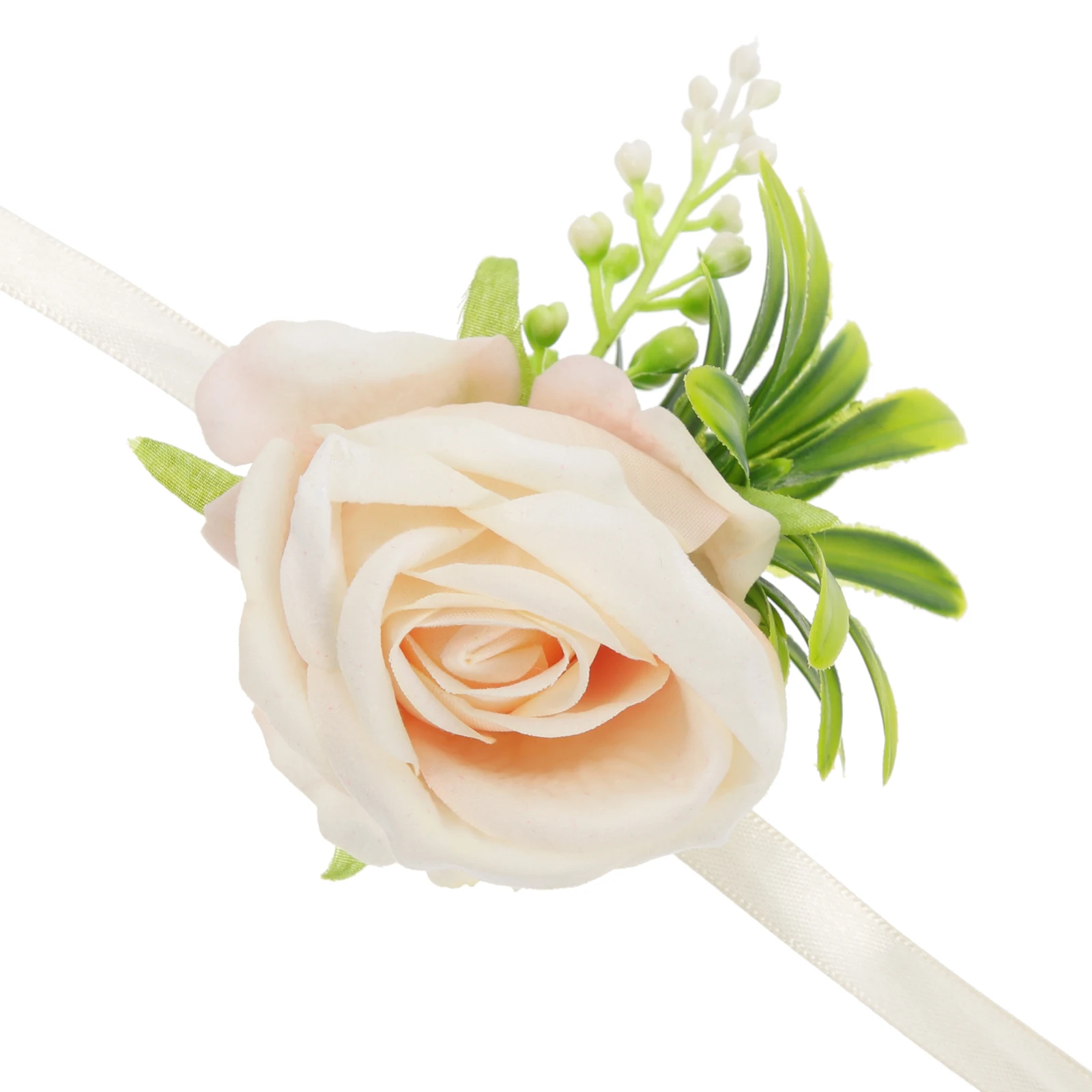 

Artificial Wrist Flowers Wedding Bridal Bridesmaid Lace Adjustable Decorative Bracelet Prom Banquet Flower Wristlet B Corsage