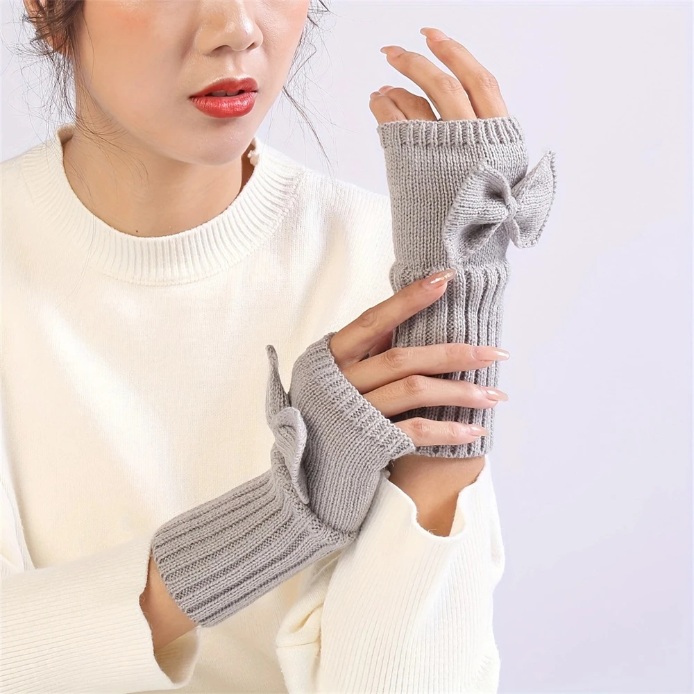 Ein Paar Halbfinger-Handschuhe für Damen, Winter, fingerlose Fäustlinge, Handschoenen, Unisex, Guantes