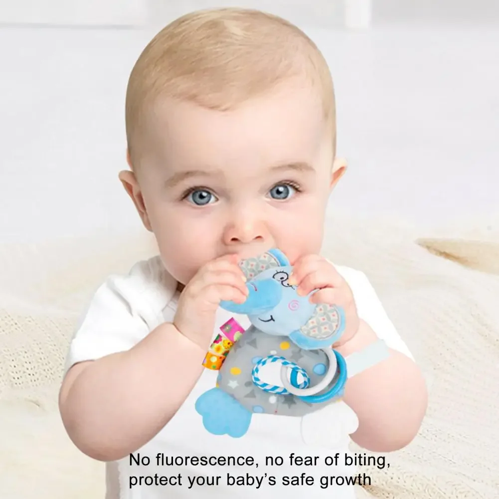 Baby Rattle Toy Cartoon Cow Shape Bite Resistant Food Grade Toys Baby Infant Rattle Teething Toy