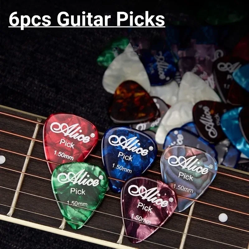 6Pcs Guitar Picks Acoustic Music Pick Electric Bass Plectrum Mediator Guitar Accessories Thickness 0.46/0.71/0.81/0.96/1.2/1.5