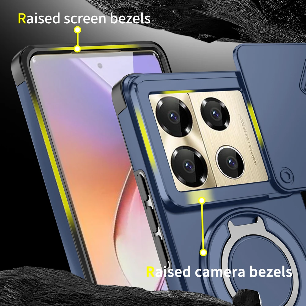 المفاتيح 360 ° حافظة هاتف بحامل حلقي لهاتف انفينيكس نوت 40 برو 4G 40 Pro + 5G غطاء خلفي مغناطيسي مقاوم للصدمات #6