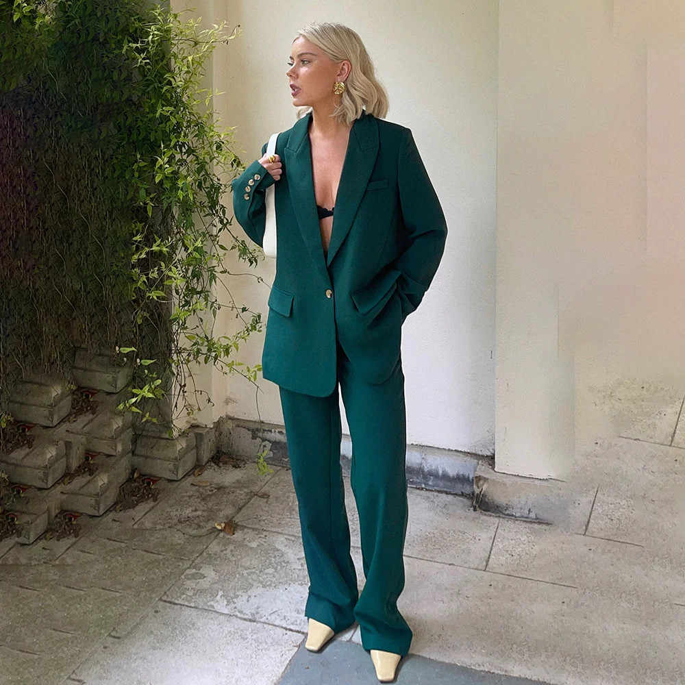 

Elegant Single Breasted Women Suit 2 Pieces V Neck Formal Smart Casual Office Female Clothing Luxury Boutique Blazer Sets