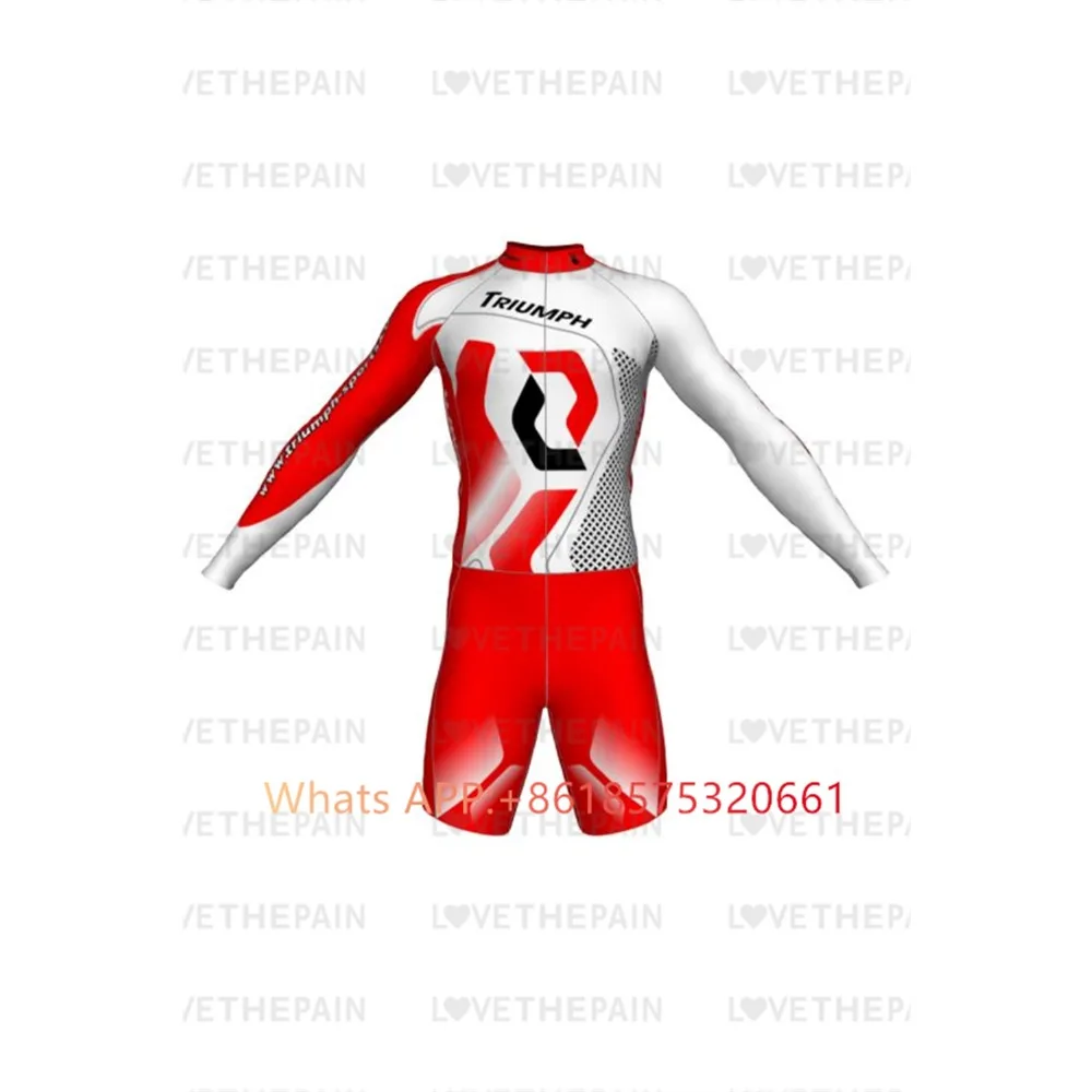 2025 Men Long Sleeve Triathlon Suit Speed Inline Roller Skate Skinsuit Fast Skating Clothing Without Cushion Running Speedsuit
