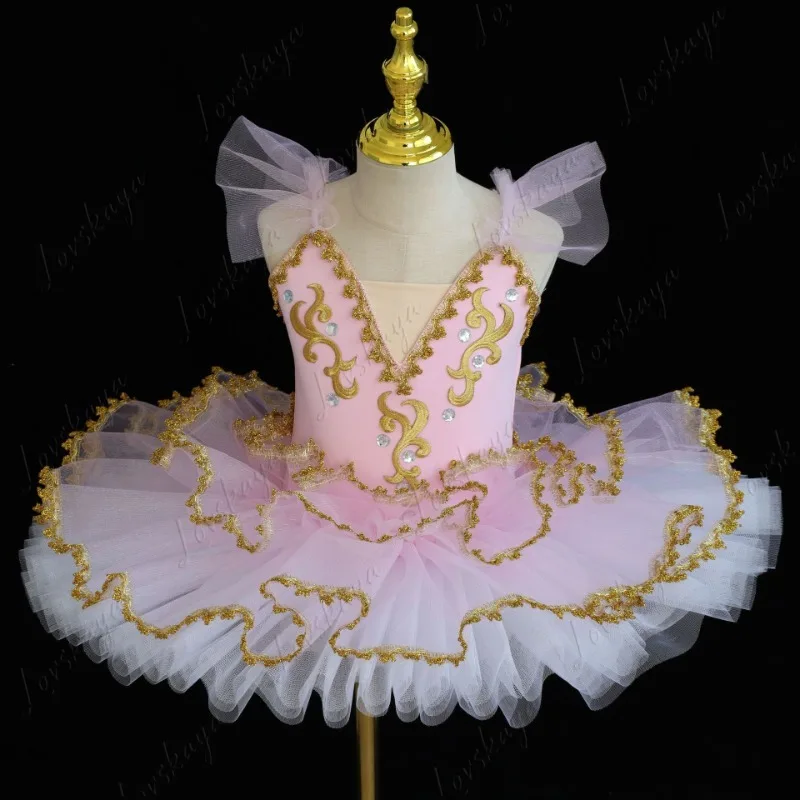 

Балетное платье для девочек, детский профессиональный костюм для выступлений «Лебединое озеро», пышная юбка, пачка, танцевальный костюм «Маленький лебедь»