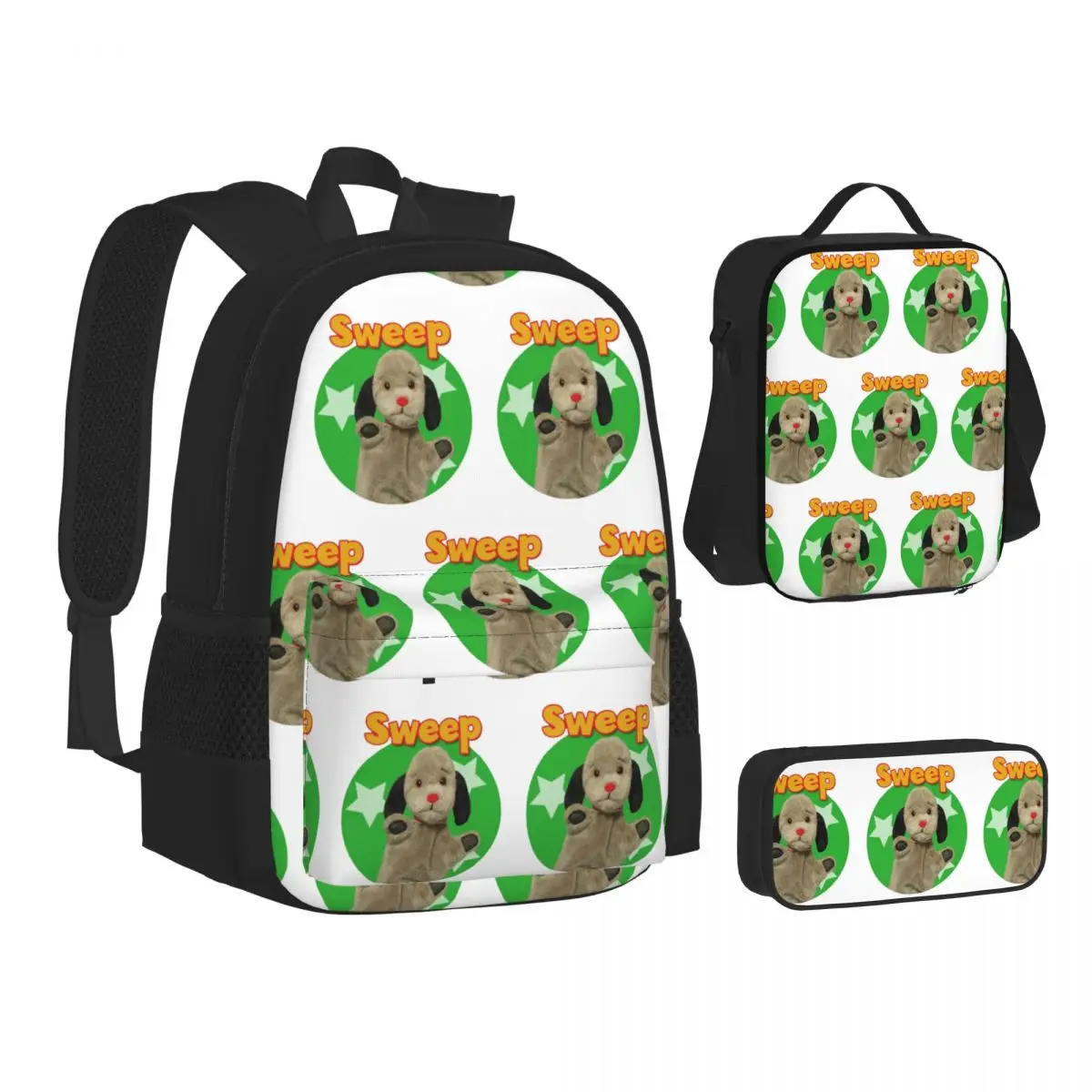 Sooty And Sweep Backpacks Students Bookbag School Bags Children Rucksack Lunch Bag Pen Bag Three-Piece Set
