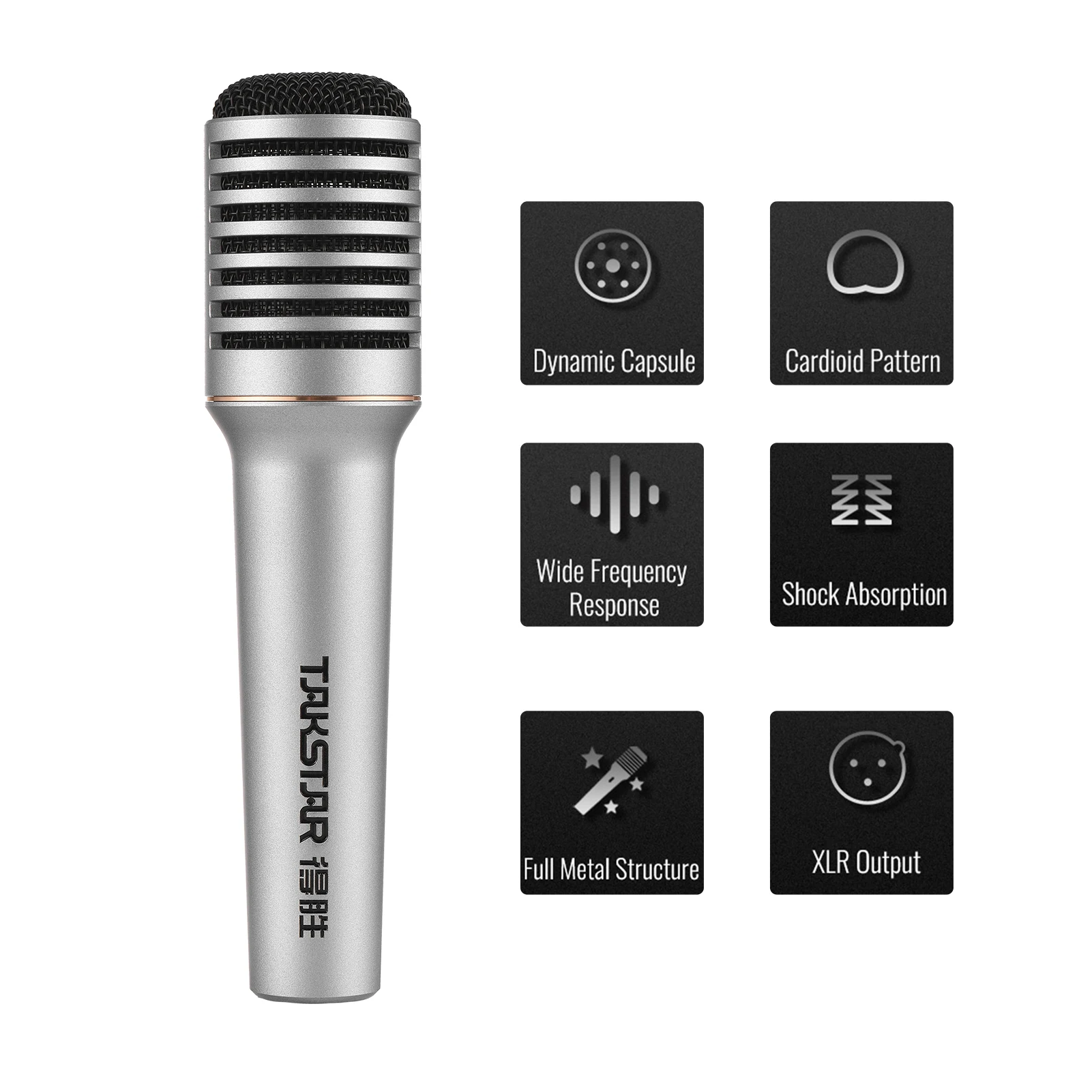 

TAKSTAR TA-68 Profession Dynamic Microphone Dynamic Handheld Cardioid Condenser Wireless Microphone for presentation