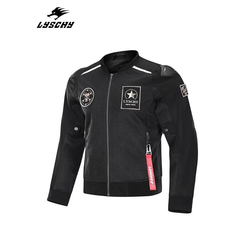 LYSCHY Motorcycle Summer Mesh Jacket Men's and Women's Locomotive Suit Anti-drop Breathable Casual Commuter Jacket