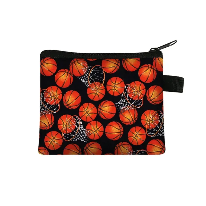 Monedero con estampado de baloncesto de sangre caliente para mujer y hombre, cartera para llaves y tarjeteros, bolsas para adolescentes, monedero, Mini monederos de regalo