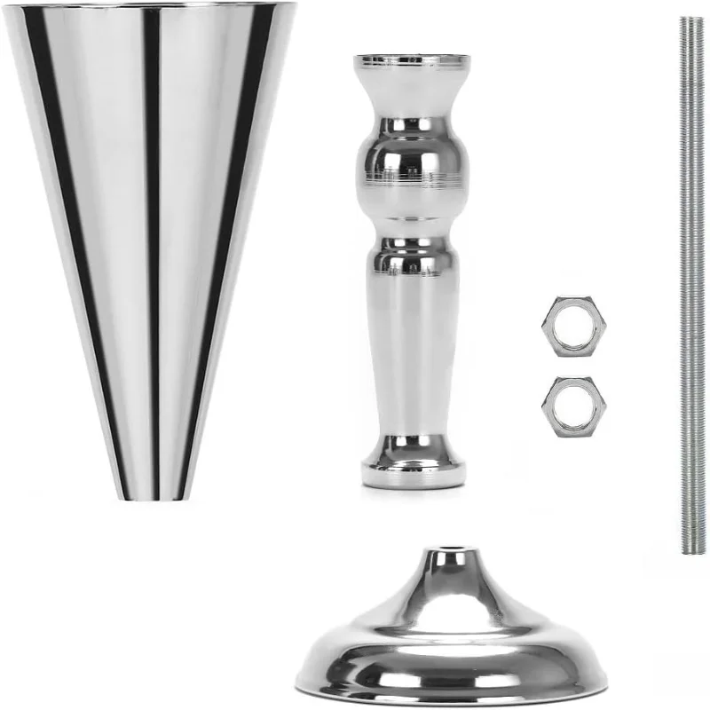 1PC Metal Trumpet Vase Elegant European Style Wedding Centerpiece Dual Use As Flower Stand and Candle Holder for Table Decor