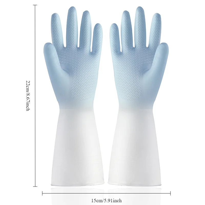 Pvc Rubber Household Waterproof Laundry Clean Durable Dry Household Rubber Dishwashing Gloves Kitchen