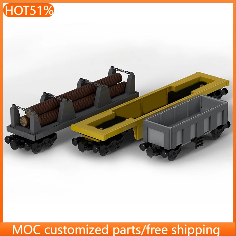 

122 PCS transport Simple Cargo wagons MOC Customize Modular Building Block Brick Technology Simple Kids DIY Holiday Toy Gifts