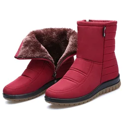 Waterproof Snow Boots Women Winter Shoes Non-slip Cold Winter Women Ankle Boots Non-slip Ladies Cotton Shoes Big Size 42 DX036