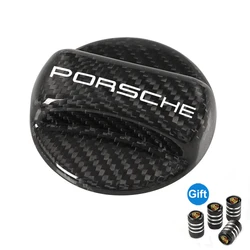 Real Carbon Fiber Car Fuel Tank Cap Cover Sticker Auto Tank Luxury Exterior Decoration For Porsche Cayenne Macan Panamera 718