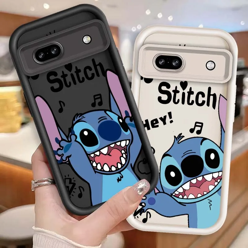 

Disney Stitch Cartoon For Google Pixel 9 8A 8 7 7A Pro XL 5G Eye Ladder Soft TPU Shockproof Cover